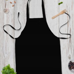 Fartuch kuchenny Sublix – czarny, uniwersalny, 100% poliester